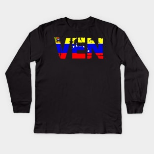 Venezuela Flag Spanish Teacher Hispanic Latino Food Culture Kids Long Sleeve T-Shirt